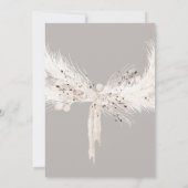 ベージュグレーフローラホワイトパール結婚式招待状 招待状 (裏面)