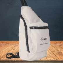 ベージュグレーモノグラムイニシャル名