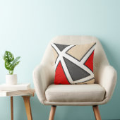 ベージュグレーレッド白黒幾何学模様 クッション (椅子)