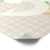 ベージュグース間抜けギンガムベビーシャワーウェルカムサイン ポスター (角)