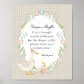 ベージュグ間抜けガチョウフローラジンガムおむつラッフルシグ ポスター (正面)