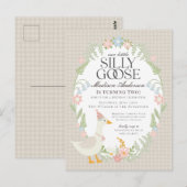 ベージュグ間抜けガチョウフローラジンガムバースデーパーティー ポストカード (正面/裏面)