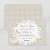 ベージュグ間抜けングガムフローラブックベビー エンクロージャーカード (正面/裏面)