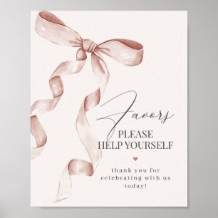 ベージュコケットバウパーティー装飾サイン ポスター