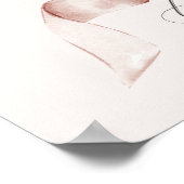 ベージュコケットボウバースデーパーティーウェルカムサイン ポスター (角)