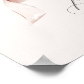 ベージュコケットボウブライダルシャワーウェルカムサイン ポスター (角)