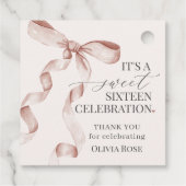 ベージュコケットボーガールスウィート16誕生日パーティー フェイバータグ (裏面)