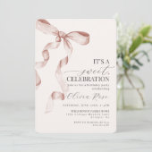 ベージュコケットボーガールバースデーパーティーの招待 (スタンド正面)