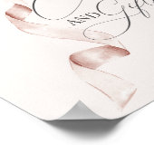 ベージュコケット弓カードとギフトパーティーデコール ポスター (角)