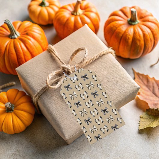 ベージュコケット弓ハロウィーンギフトラベル ギフトタグ