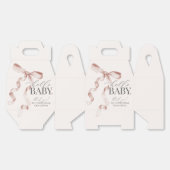 ベージュコケット弓女の子ベビーシャワーギフト フェイバーボックス (見開き)