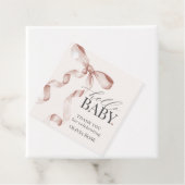 ベージュコケット弓女の子ベビーシャワー フェイバータグ (インサイチュ)