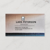 ベージュコンクリート壁レンガベーカリーショップロゴ 名刺 (裏面)