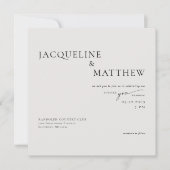 ベージュコンテンポラリーフォーエバーユー結婚スクエアQR 招待状 (正面)