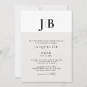 ベージュコンテンポラリーモノグ結婚ラム 招待状 (正面)