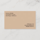 ベージュコームハサミ美容師ビジネスカード 名刺 (裏面)