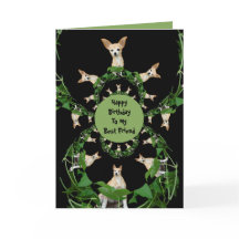 ベージュサイケデリックチワワユーモアのある誕生日