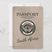 ベージュサウス・アフリカ・パスポート結婚式招待状 招待状 (裏面)