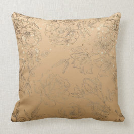 ベージュサテンとシルク クッション