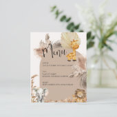 ベージュサファリテーマジャングル動物キッズパーティーメニュー (スタンド正面)