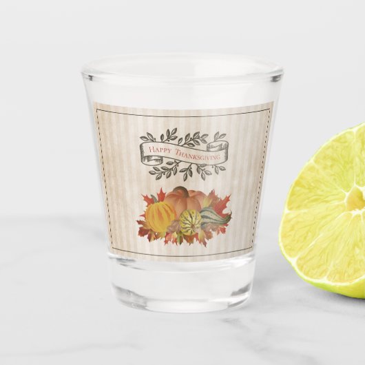 ベージュサンクスギビングカボチャとスカッシュ ショットグラス (正面)