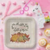 ベージュサンクスギビングカボチャとスカッシュ ペーパープレート (パーティー)