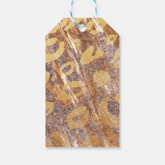 ベージュサンディきらめくレオパードプリントグラマー ギフトタグ (裏面)