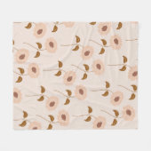 ベージュサンフラワートロピカルフローラ春 フリースブランケット (正面(横))