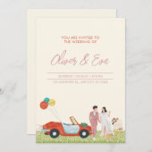 ベージュザモダン結婚式招待状 招待状 (正面/裏面)