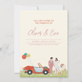 ベージュザモダン結婚式招待状 招待状