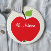 ベージュシェブロンのリンゴ；ジグザグ 缶バッジ (インサイチュ)