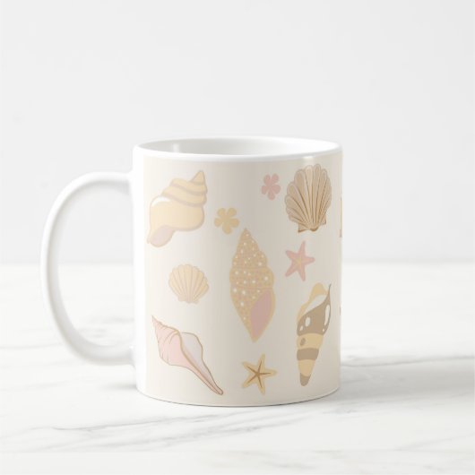 ベージュシェルパターン コーヒーマグカップ (左)