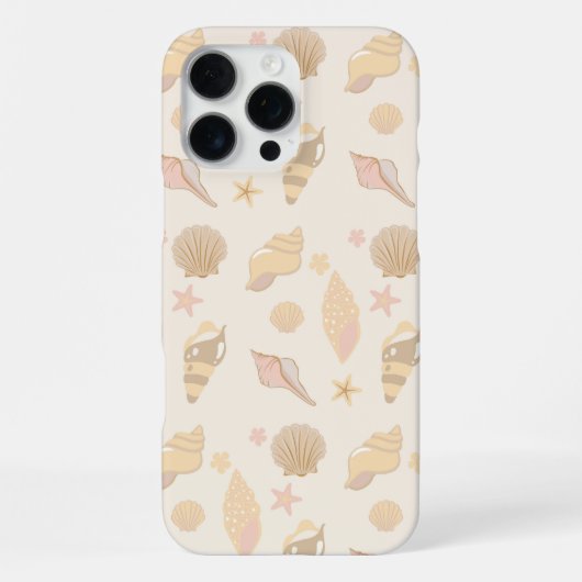 ベージュシェルパターン iPhoneケース (裏面)