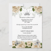 ベージュシルバーティアラバタフライバラキンセアニェラ 招待状 (裏面)