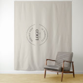 ベージュシンプルカスタムロゴ背景カンパニーブランディング タペストリー (インサイチュ)