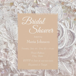 ベージュシンプルスタイルブライダルシャワー 招待状