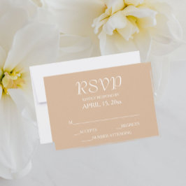 ベージュシンプルスタイル結婚ズ 出欠カード