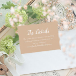 ベージュシンプルスタイル結婚詳細 エンクロージャーカード