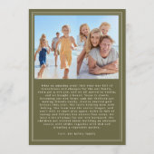 ベージュシンプルフォトクリスマスにモスグリーン シーズンカード (裏面)