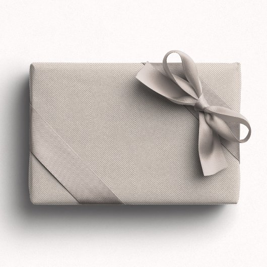 ベージュシンプルヘリンボーンツイードニュートラル ラッピングペーパー