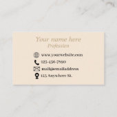 ベージュシンプルミニマルな名刺 名刺 (裏面)