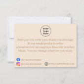 ベージュシンプルミニマルサンキューカード サンキューカード (裏面)