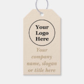 ベージュシンプルミニマル主義者 ギフトタグ (正面)
