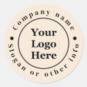 ベージュシンプルミニマル主義者 ラウンドシール (正面)