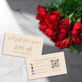 ベージュシンプルミニマル主義者 割引カード