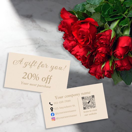 ベージュシンプルミニマル主義者 割引カード