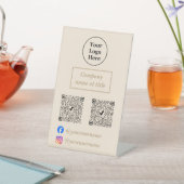 ベージュシンプルミニマル主義者 台座サイン (インサイチュ)