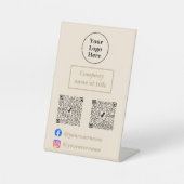 ベージュシンプルミニマル主義者 台座サイン (正面)