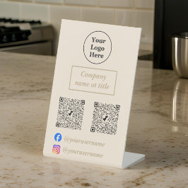 ベージュシンプルミニマル主義者 台座サイン