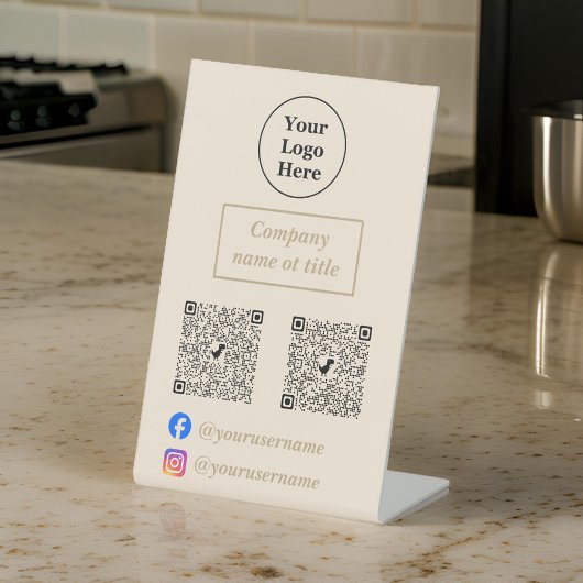 ベージュシンプルミニマル主義者 台座サイン